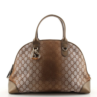 Gucci Heart Bit Dome Satchel GG Canvas Medium
