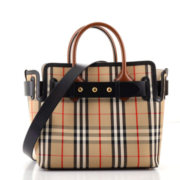 Burberry Belt Tote Vintage Check Canvas Small