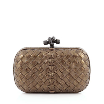 Bottega Veneta Box Knot Clutch Intrecciato Karung Small