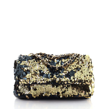 Chanel Summer Night Flap Bag Sequins with Leather Medium