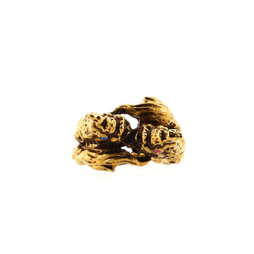 Gucci Sea Dragon Double Head Ring Metal with Crystals