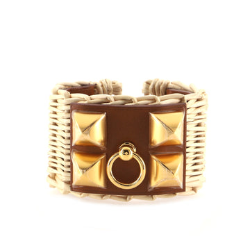 Hermes Collier de Chien Bracelet Leather and Wicker
