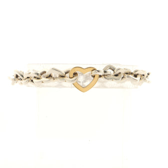 Tiffany & Co. Heart Link Bracelet Sterling Silver and 18K Yellow Gold
