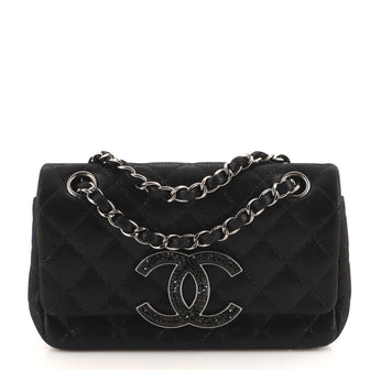 Chanel Crystal CC Chain Flap Bag Quilted Iridescent Goatskin Mini