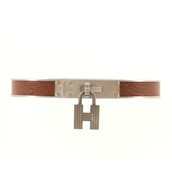 Hermes Kelly Lock Cadena Bracelet Metal and Leather
