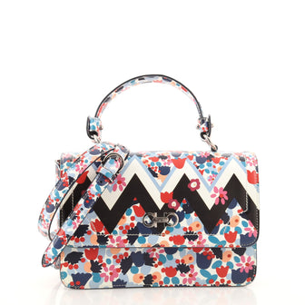 Salvatore Ferragamo Seila Top Handle Bag Printed Saffiano Leather Small