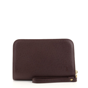 Louis Vuitton Pochette Baikal Clutch Taiga Leather