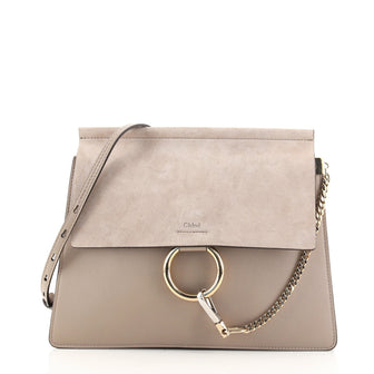 Chloe Faye Shoulder Bag Leather and Suede Medium