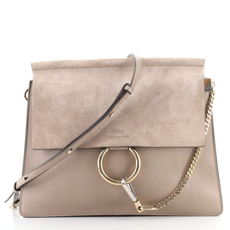 Chloe Faye Shoulder Bag Leather and Suede Medium