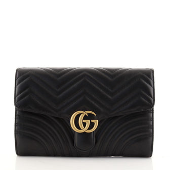 Gucci GG Marmont Flap Clutch Matelasse Leather