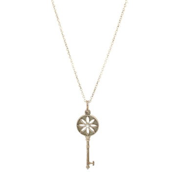 Tiffany & Co. Daisy Key Pendant Necklace Sterling Silver with Diamond Small
