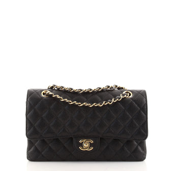 Chanel Classic Double Flap Bag Quilted Caviar Medium