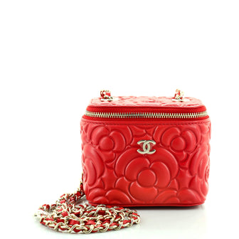 Chanel Classic Vanity Case with Chain Camellia Lambskin Mini