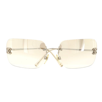 CC Rectangular Sunglasses Metal with Crystal