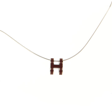 Hermes Pop H Pendant Cord Necklace Metal and Enamel