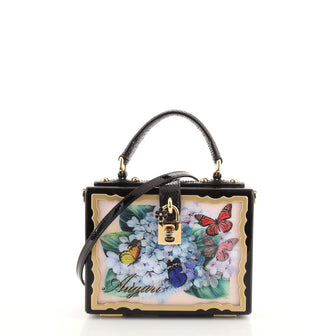Dolce & Gabbana Treasure Box Bag Lacquered Wood with Snakeskin Small