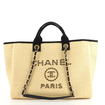 Chanel Deauville Tote Straw with Chain Detail Medium