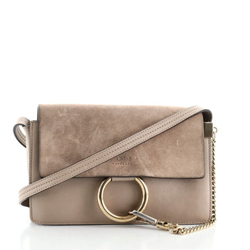 Chloe Faye Shoulder Bag Leather and Suede Small