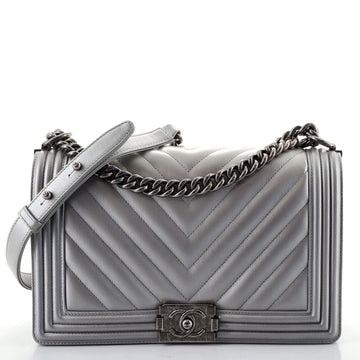 Chanel Boy Flap Bag Chevron Caviar New Medium