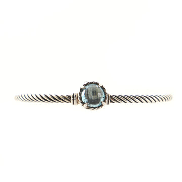 David Yurman Chatelaine Dome Bracelet Sterling Silver with Blue Topaz 3mm