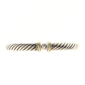 David Yurman Cable Spira Bracelet Sterling Silver with 18K Yellow Gold 7mm