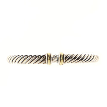 David Yurman Cable Spira Bracelet Sterling Silver with 18K Yellow Gold 7mm