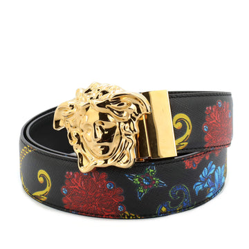 Versace Medusa Buckle Belt Printed Leather Wide
