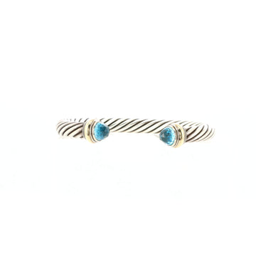 David Yurman Cable Classic Bracelet Sterling Silver with 14K Yellow Gold and Topaz 7mm