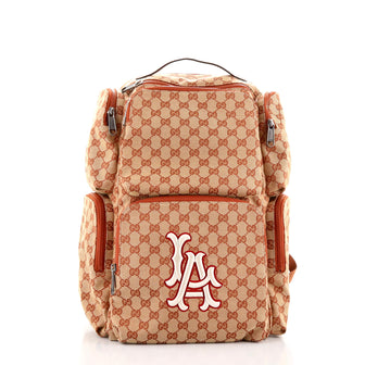 Gucci MLB Front Pocket Backpack GG Canvas with Applique Large