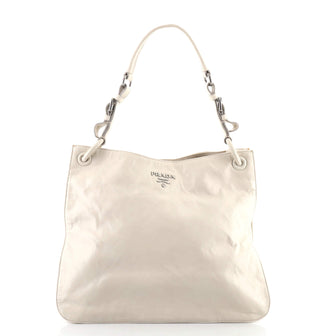 Prada 3 Compartment Hobo Crinkled Leather Large