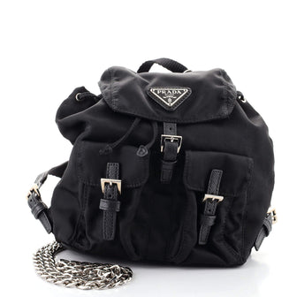 Prada Convertible Chain Backpack Tessuto Mini