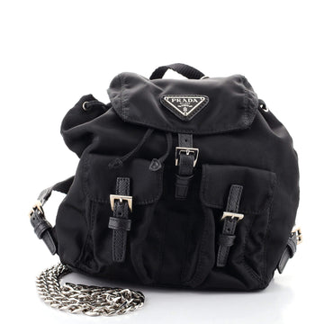 Prada Convertible Chain Backpack Tessuto Mini