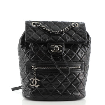 Chanel Mountain Backpack Quilted Glazed Calfskin Small