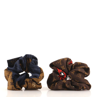 Louis Vuitton Be Mindful Scrunchy Set Monogram and Reverse Monogram Silk