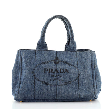 Prada Canapa Convertible Tote Denim Medium