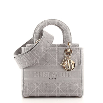 Christian Dior Lady D-Lite Bag Cannage Embroidered Canvas Medium