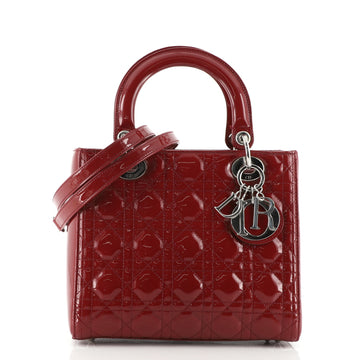 Christian Dior Lady Dior Bag Cannage Quilt Patent Medium