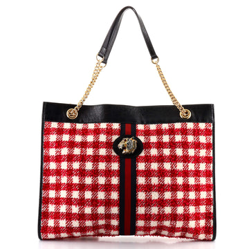 Gucci Rajah Chain Tote Tweed Large