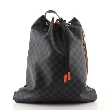 Louis Vuitton Drawstring Backpack Limited Edition Damier Cobalt Race
