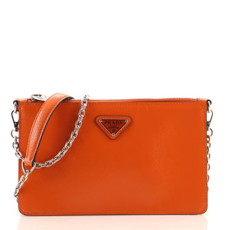 Prada Chain Pochette Saffiano Leather