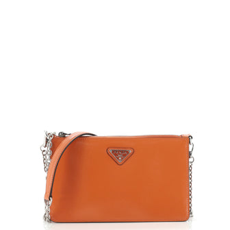 Prada Chain Crossbody Bag Vernice Saffiano Leather Small