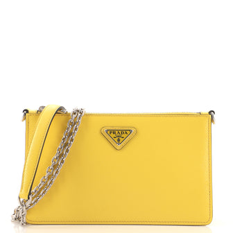Prada Chain Pochette Saffiano Leather