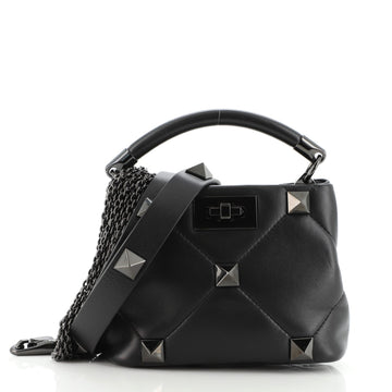 Valentino Roman Stud Top Handle Bag Quilted Leather Mini