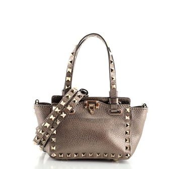 Valentino Rockstud Tote Pebbled Leather Micro
