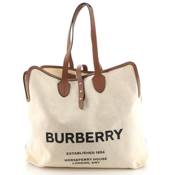 Burberry Soft Belt Bag Canvas with Leather Large