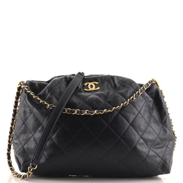 Chanel Double Chain CC Hobo Quilted Calfskin Medium