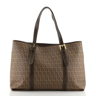 Fendi Belted Handle Tote Zucchino Coated Canvas Large