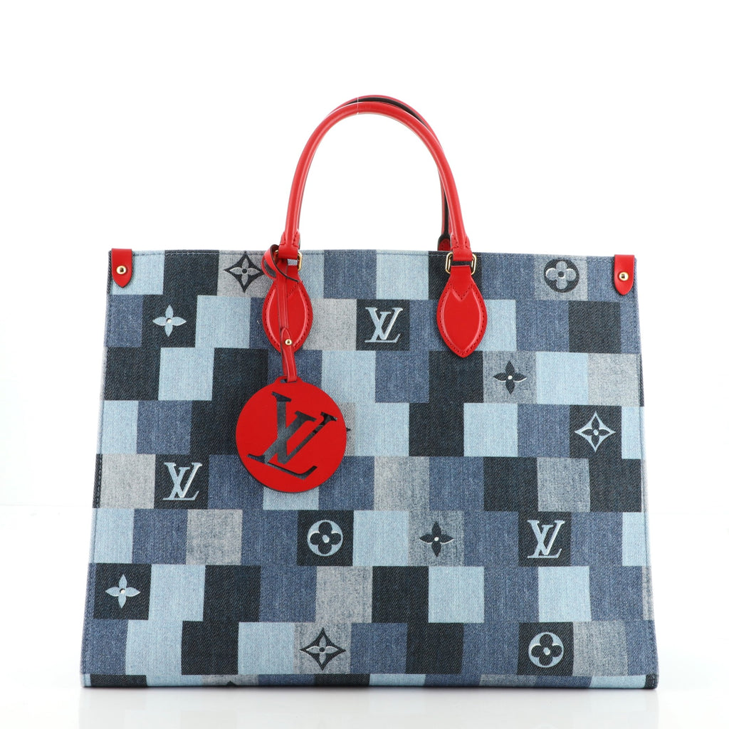 LOUIS VUITTON Onthego GM Womens tote bag M44992 blue x red