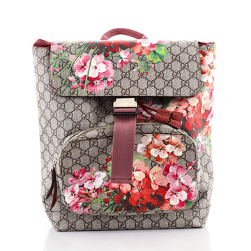 Gucci Buckle Backpack Blooms Print GG Coated Canvas Medium