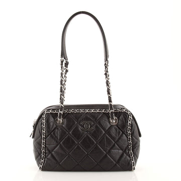 Chanel Running Chain Around Camera Bag Quilted Crumpled Calfskin Medium